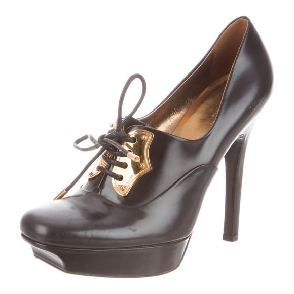 GUCCI Leather Platform Pumps Size:8 (38) - Picture 2 of 7